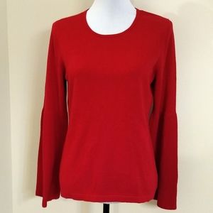 Vince Camuto bell sleeve sweater, red, Medium. Red sweater.